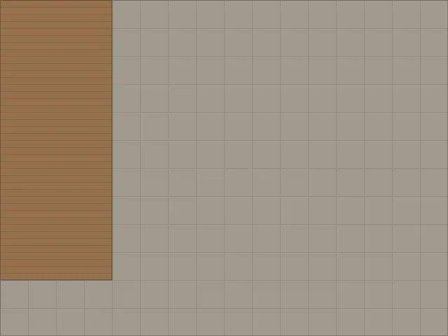 Floor plan of Foothill Inn: 21 pieces of furniture, 2 NPCs.
