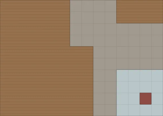 Floor plan of Family Home: 21 pieces of furniture, 1 NPC.
